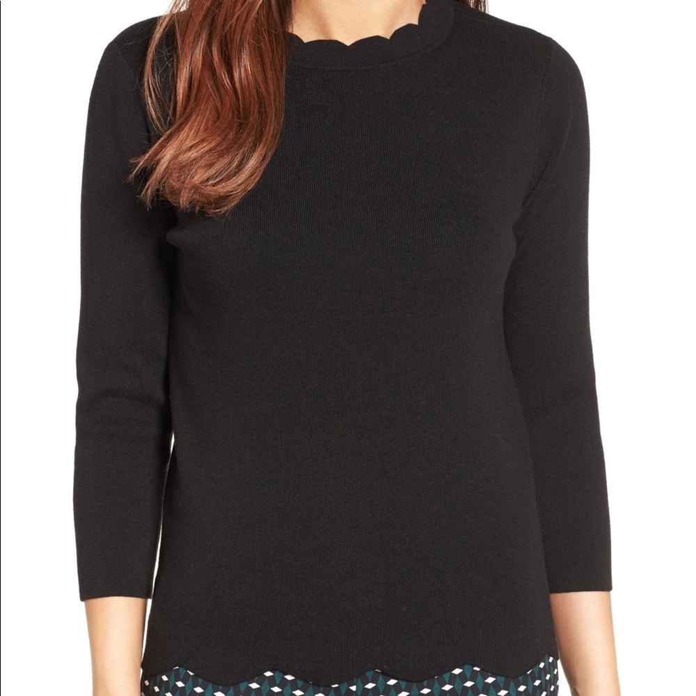 Halogen Scallop Edge Sweater